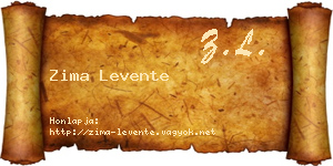 Zima Levente névjegykártya